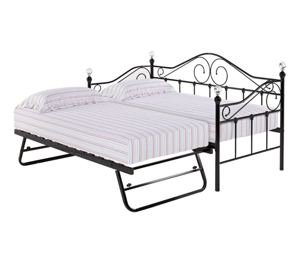 LPD Florence Black Metal Trundle Bed Only