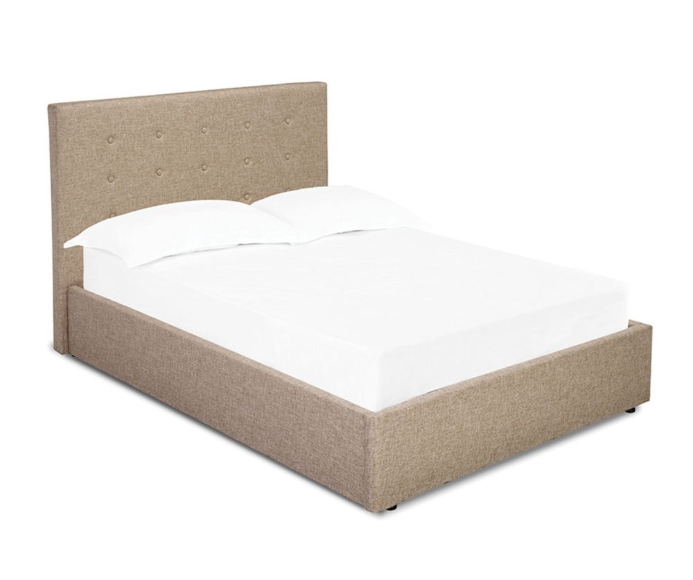 LPD Lucca Beige Fabric Ottoman Bed Frame