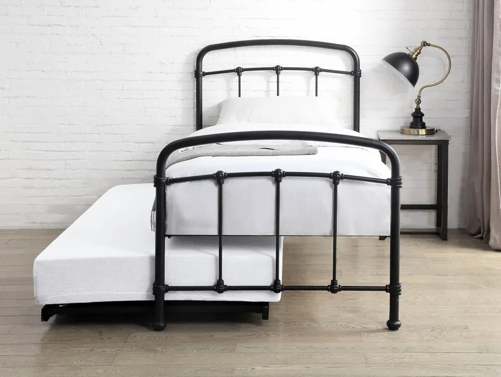 Flintshire Furniture Mostyn Black Metal Guest Bed