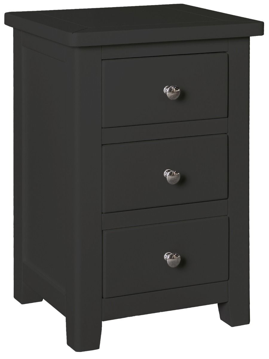Classic Furniture Henley Charcoal 3 Drawer Bedside Table